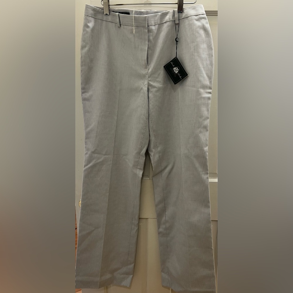 NEW Brooks Brothers Country Club Lined seersucker Blue Cotton Pants. SZ 8